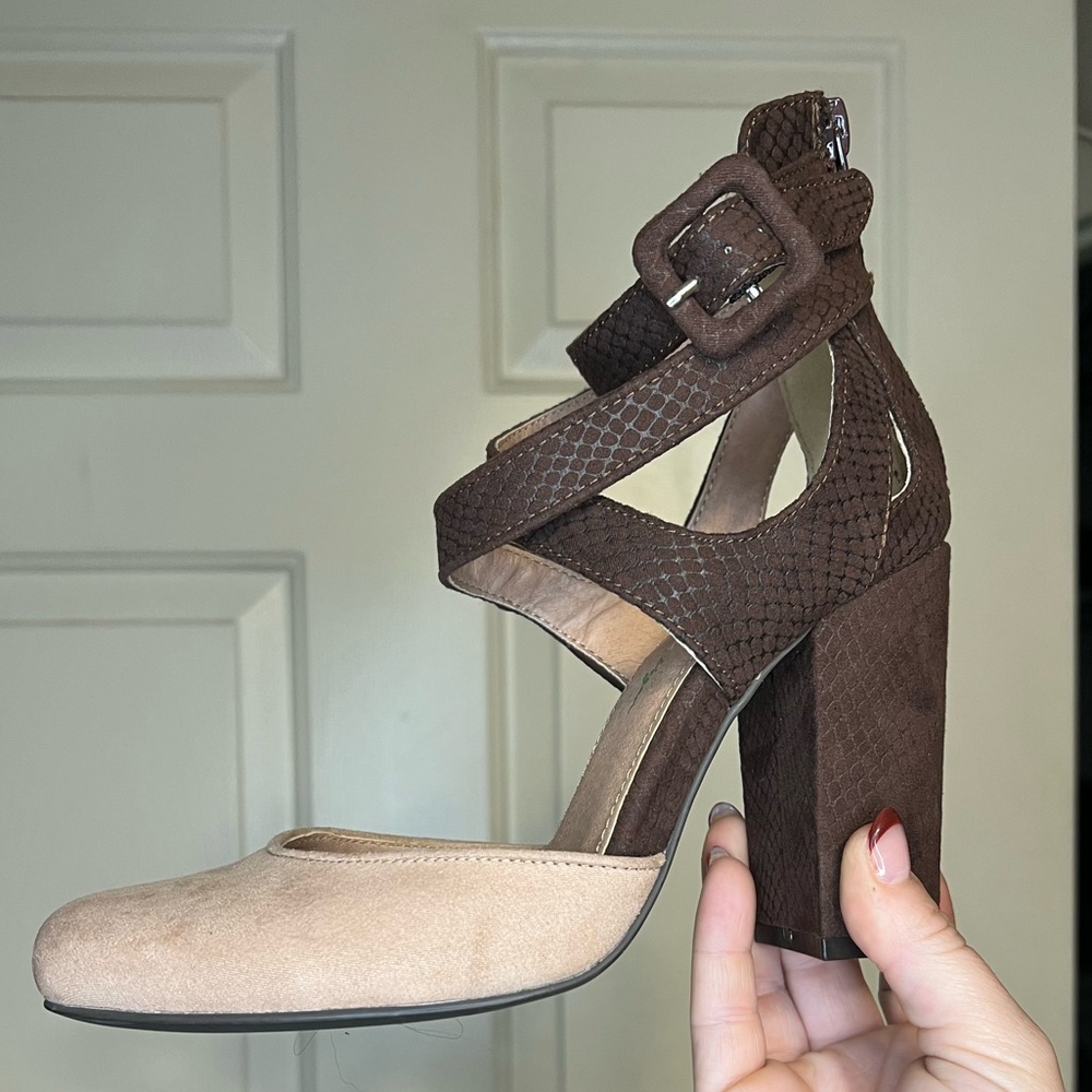 Free People Pink & Maroon Vegan Two Tone Pumps / Heels FR x FP